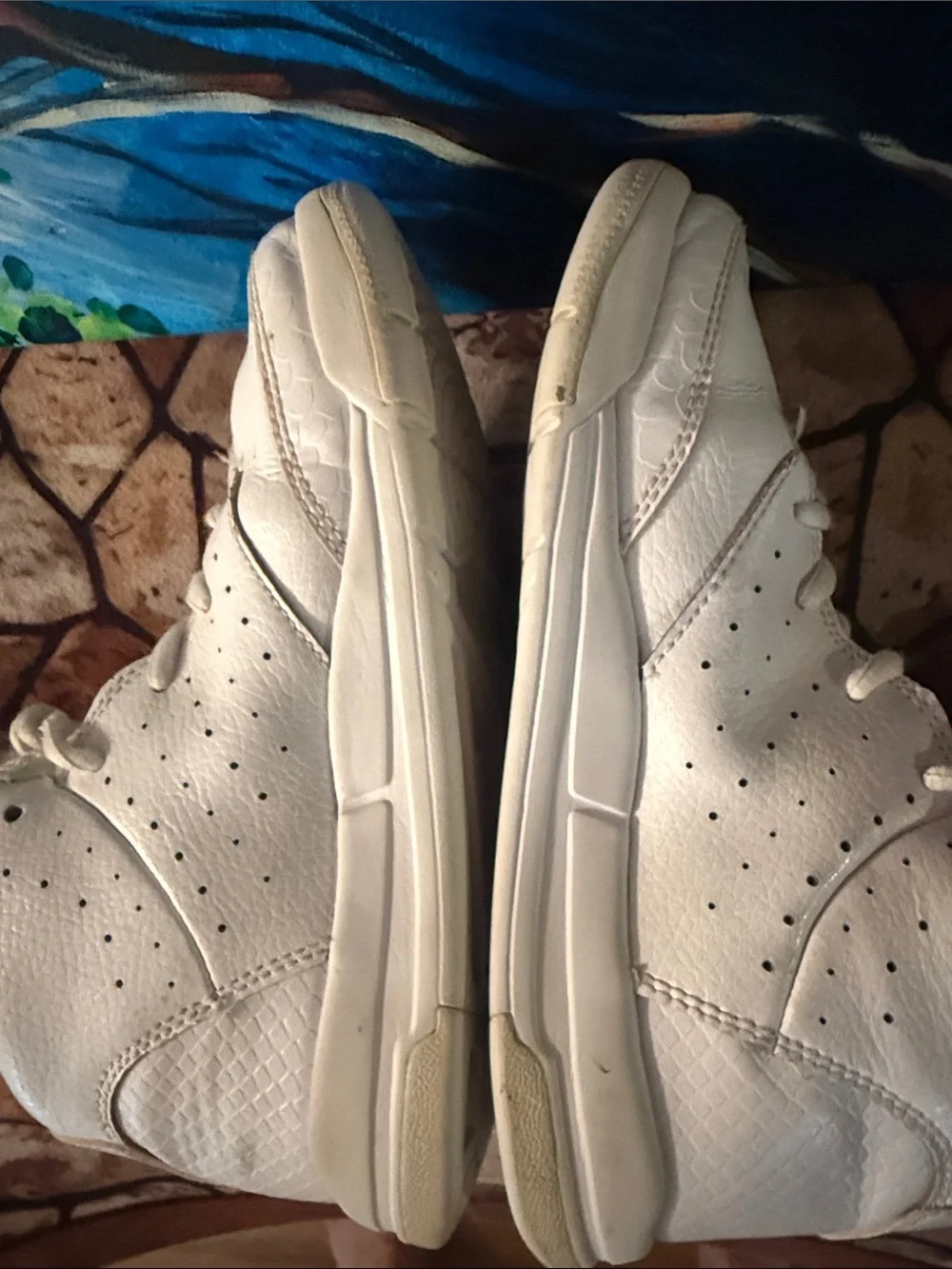 💚💚Vintage,Jordan Kids White High-Top Sneakers